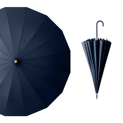 straight umbrellas with J leather handle for the rain, custom umbrella with logo printing in multiple colors