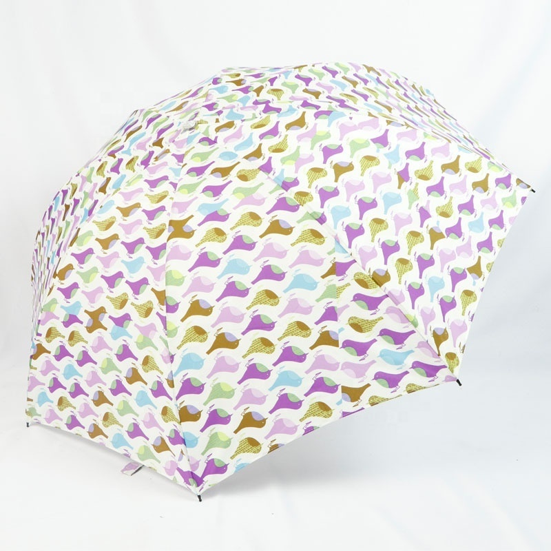 Wholesale cheap floral stripes check three folding umbrella, custom umbrella for the rain waterproof