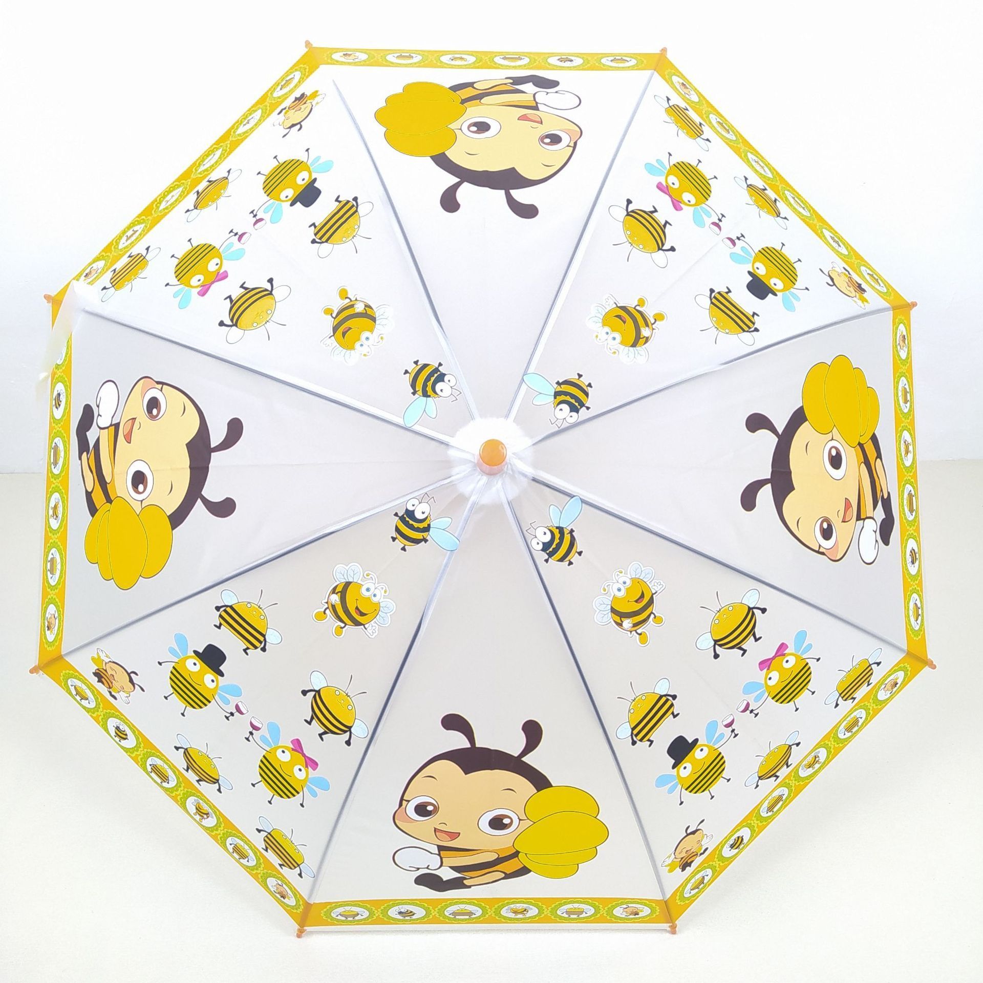 Promotional Transparent Plastic Handle Cartoon Cute Child Custom Poe Mini Umbrellas for logo,paraguas