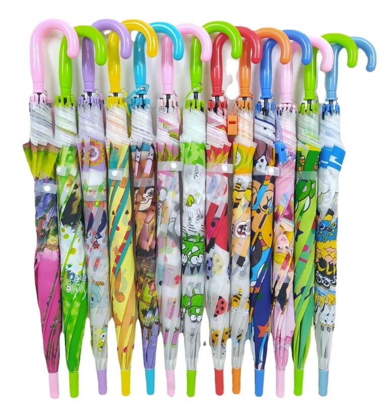 Promotional Transparent Plastic Handle Cartoon Cute Child Custom Poe Mini Umbrellas for logo,paraguas