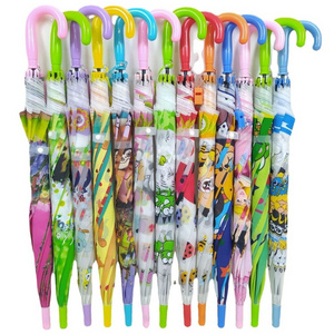 Promotional Transparent Plastic Handle Cartoon Cute Child Custom Poe Mini Umbrellas for logo,paraguas