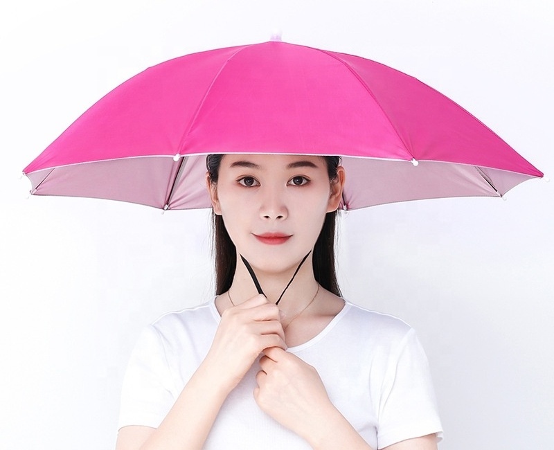 Manufacturers wholesale UV protection large head rainbow advertising hat umbrellas for fishing