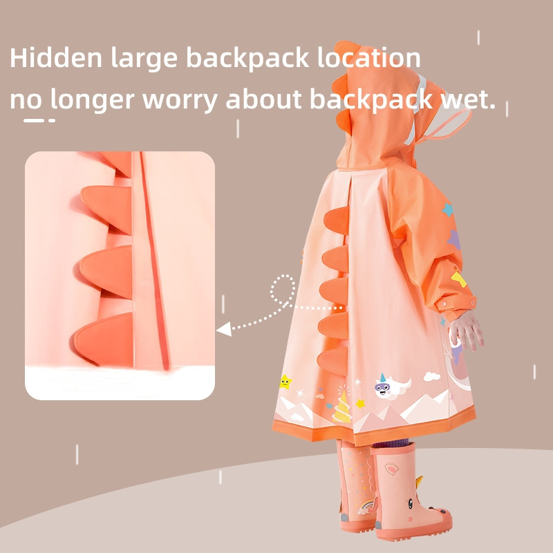 Portable Child Raincoat PVC Plastic Impermeable Baby Poncho Kindergarten Body Waterproof Rainsuit Umbrellas