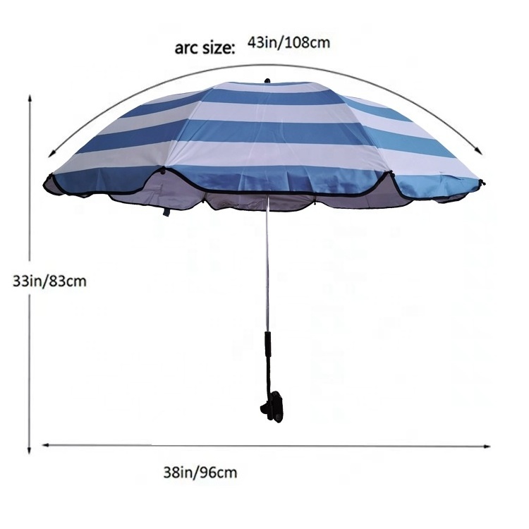 New Style Sunshade Beach Chair Umbrella Straight Fiberglass Clamp Umbrella For Fishing