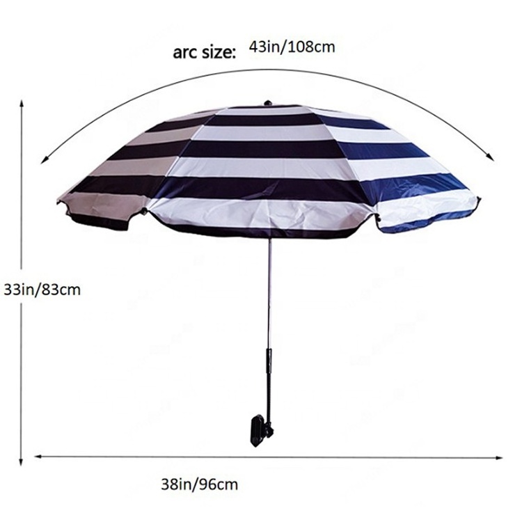 New Style Sunshade Beach Chair Umbrella Straight Fiberglass Clamp Umbrella For Fishing