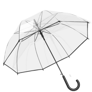 Creative transparent Apollo white 8-bone parapluies, curved handle straight pole transparent umbrellas