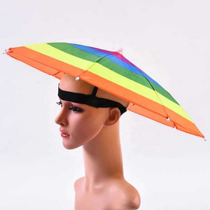 Cheap China Manufacturer Outdoor Hand Free Umbrella Waterproof Colorful Hat Umbrella For Kids