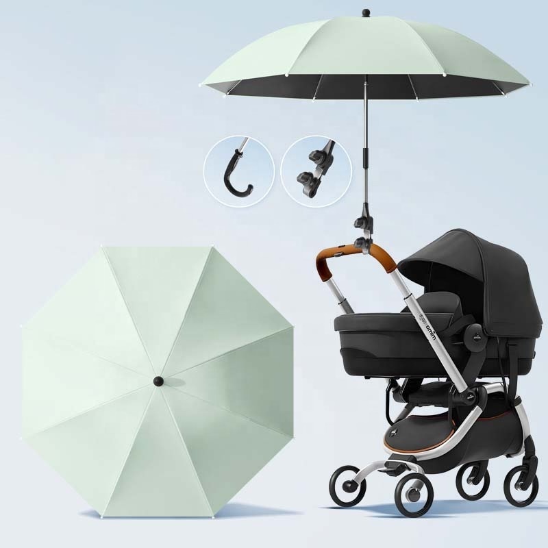 Solid Color 84cm Straight Universal Baby Stroller Umbrellas Sun Protection with Wind Resistance