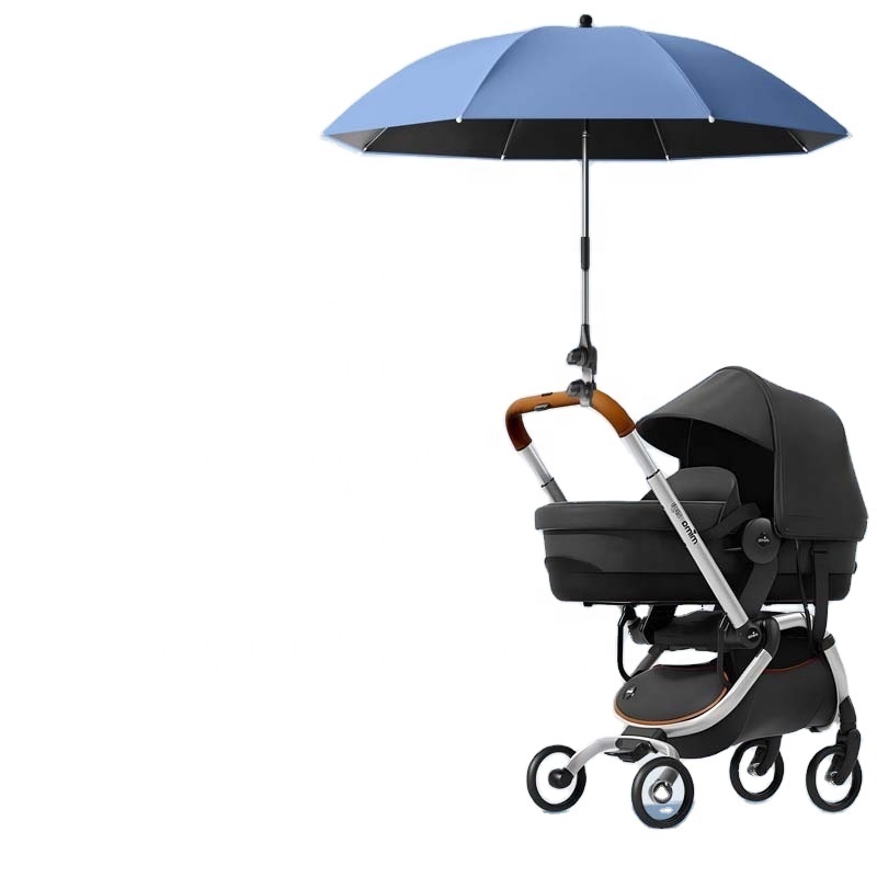 Solid Color 84cm Straight Universal Baby Stroller Umbrellas Sun Protection with Wind Resistance