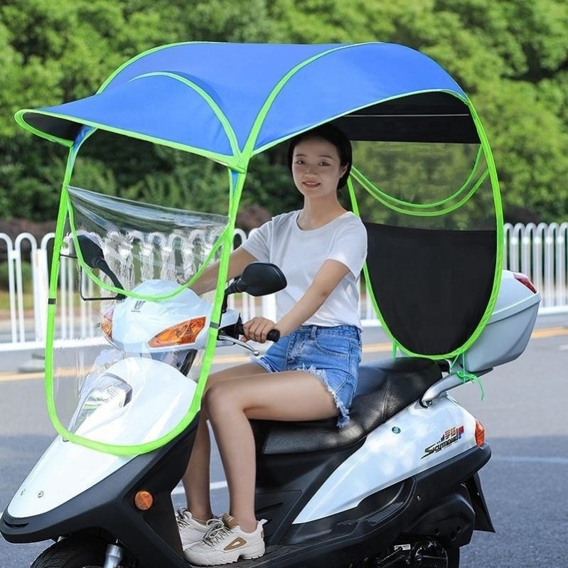 Wholesaler Cheapest Waterproof Sunsahde Full Cover Motorcycle Umbrella Electric Bike Scooter Canopy