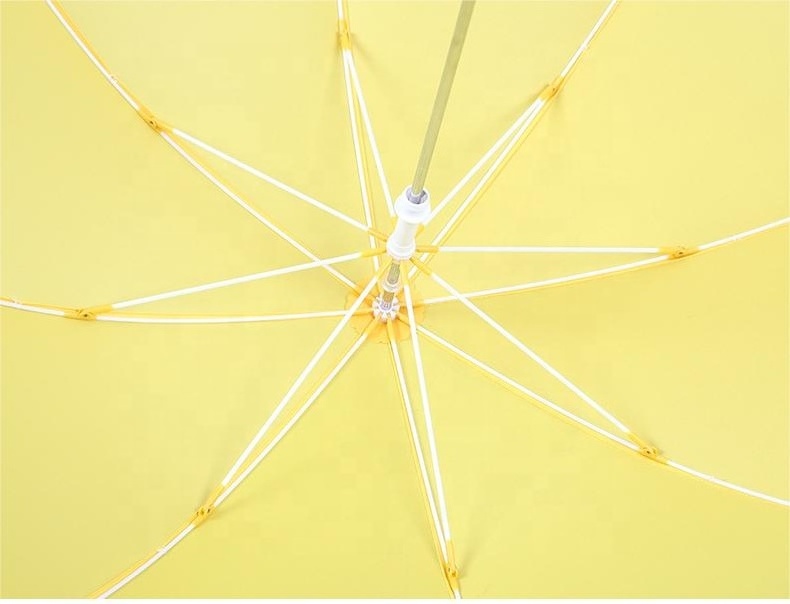 New Cute Straight Children's Umbrella with Yellow Duck Manual Open Student Umbrella Cartoon Style