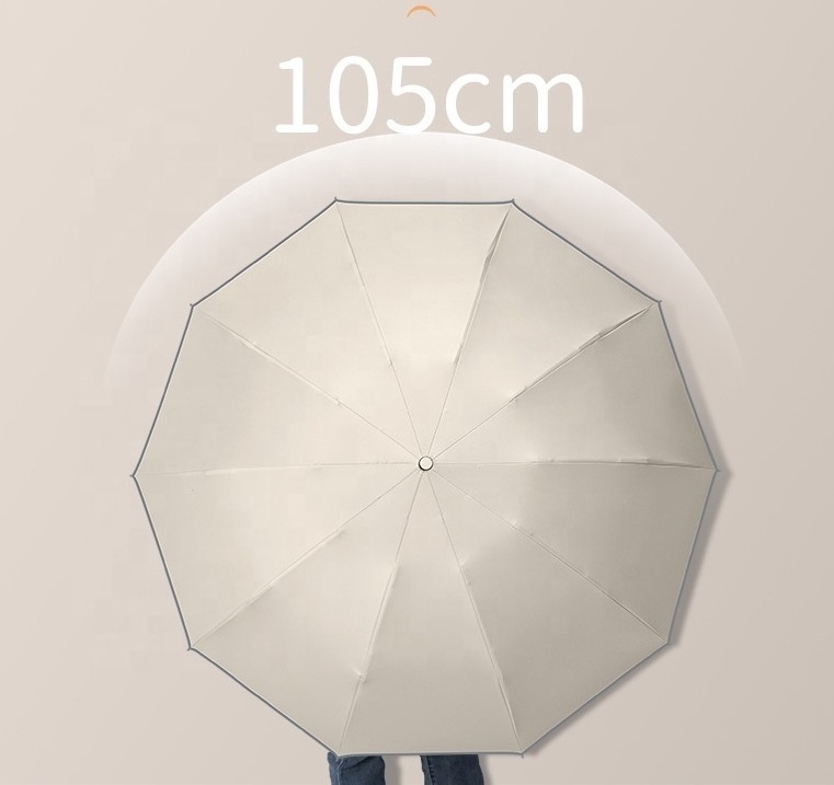 Business Gifts Custom Windproof Three Folding Automatic LED Umbrella Sun And Rain Flashlight Umbrellas With Reflective Strips