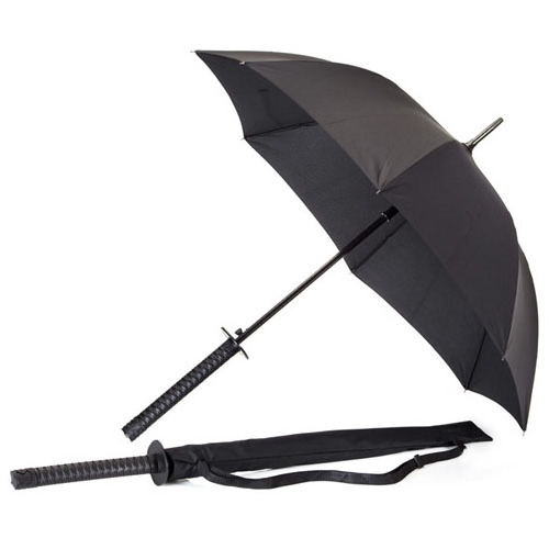 Creative fashional style Japanese black samurai sword shape handle umbrella