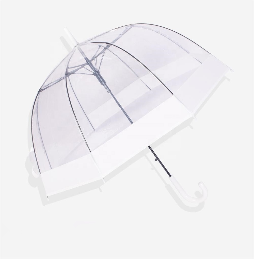 British retro transparent umbrella with wide border, European style Apollo arch birdcage umbrellas for the rain