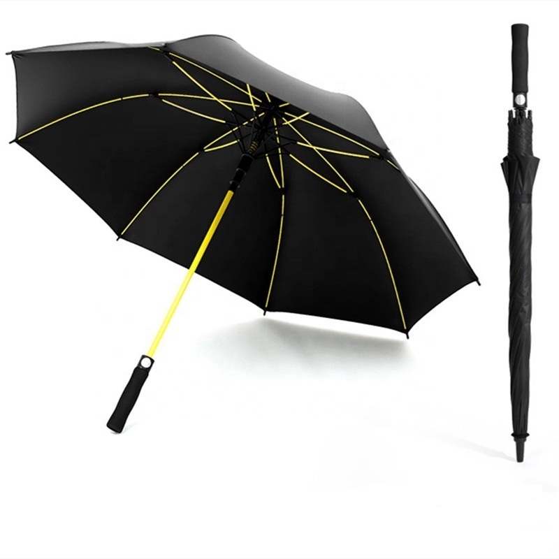 China factory wholesale 27 inch EVA handle color frame automatic big large straight storm golf umbrella with logo prints