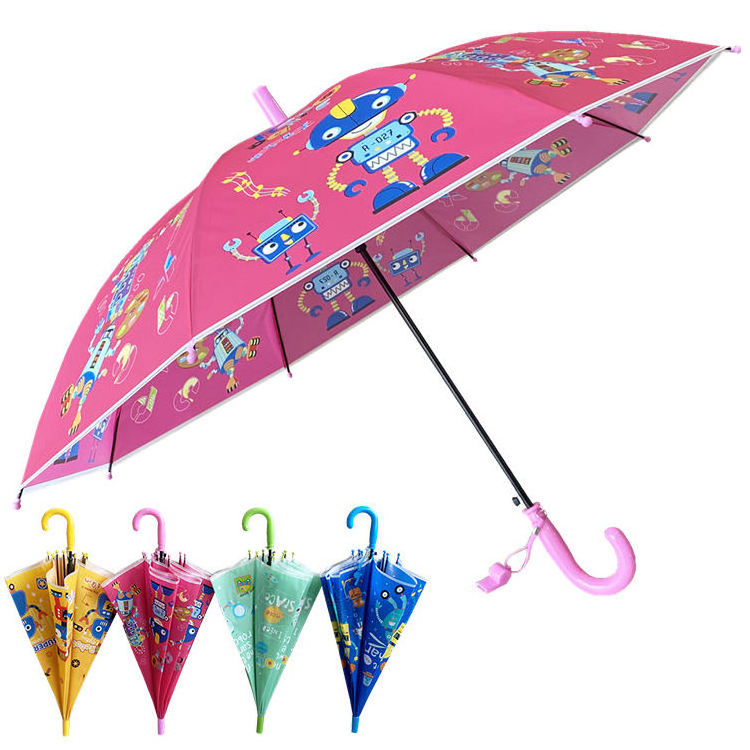 Hot sell hook handle custom star spiderman digital print cartoon character children kids cute umbrella