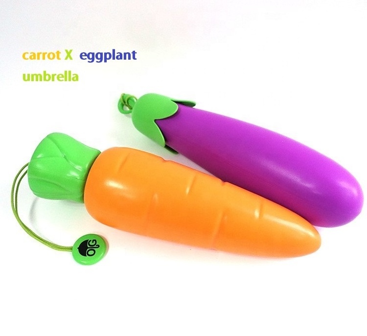 Innovatived custom made carrot eggplant shape super tiny umbrella