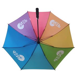 High Quality 30 inch Pongee Fabric African Print Single Layer Auto Open Frame Regenschirm Rainbow Rain Golf Umbrella