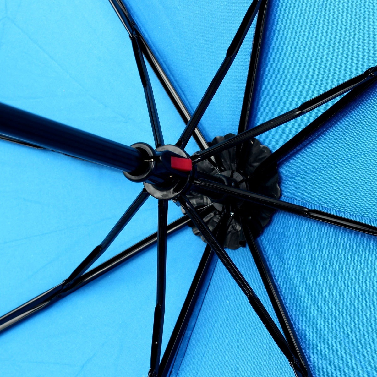 Telescopic Blue Sky and White Clouds Print Black Coating UV Protection Sun Parasol 3 Fold Rain umbrella