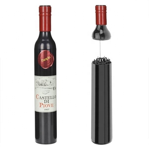 High Quality Promotion Portable Creative Beer Wine Bottle Umbrella for Gift