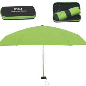 High Quality Fashion Design Easy Carry Capsule Pocket Super Mini Travel 5 Folding Light Weight Umbrella with EVA Case