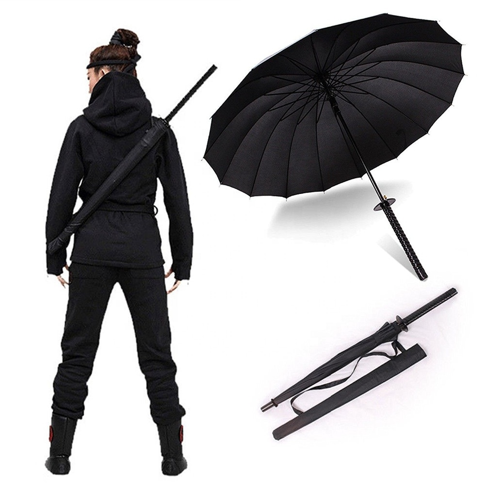 Straight Fancy Design Japanese Samurai Katana Small Sword Umbrella with Long Handle