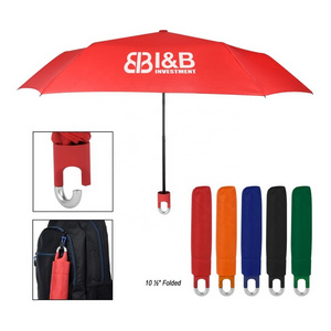 new product easy carry unique folding umbrella with hook loop lock handle