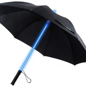 New Invention LED Shaft Slashing Lighted LED Umbrella with Torch Light Handle, Smart Umbrella with Light