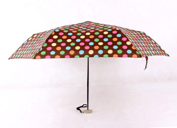 Portable Mini Pocket Umbrella Sunshade UV Protection Plaid Fabric Folding Umbrella For Lady