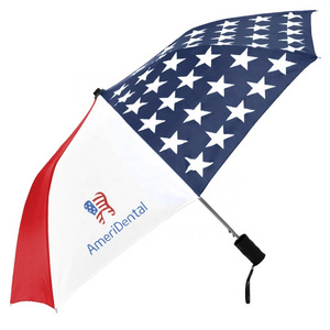 custom logo printing telescopic rain umbrella with flag printing