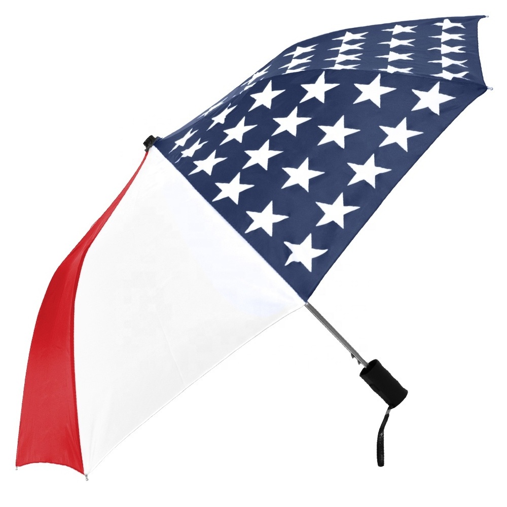 custom logo printing telescopic rain umbrella with flag printing