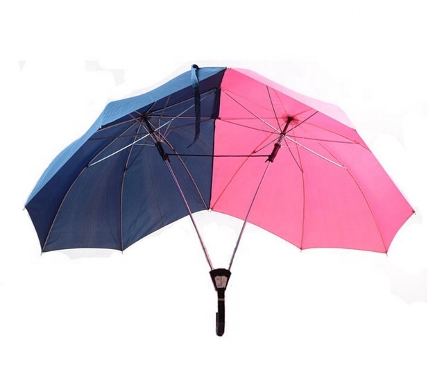 Innovate Promotional Double Shaft Twins Lover Couple Umbrella for Two Person