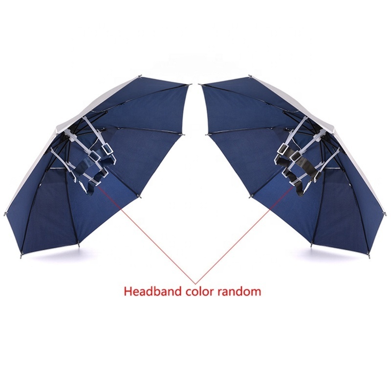 hands free Novelty Headwear sunhat umbrella Portable Travel Hiking Beach fishing head hat umbrella with uv sun protection