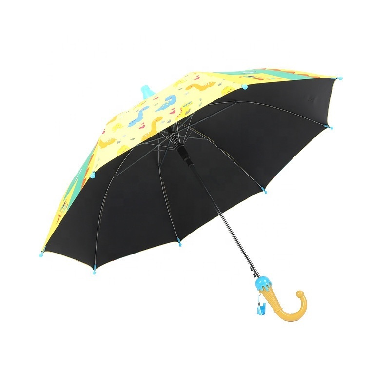 Straight Auto Open Custom Cartoon Printing Children Kids umbrella with No Water Drip Case,Kids Umbrella with Ice Cream Handle