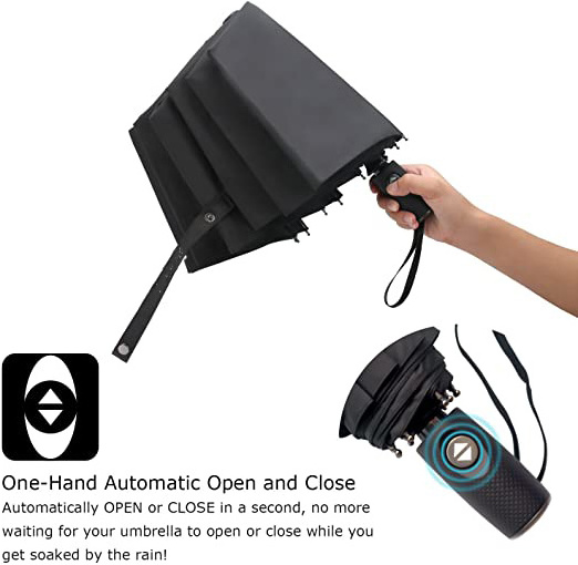 hot sale Windproof waterproof 3 folding auto open close telescopic compact foldable travel Umbrella for adults