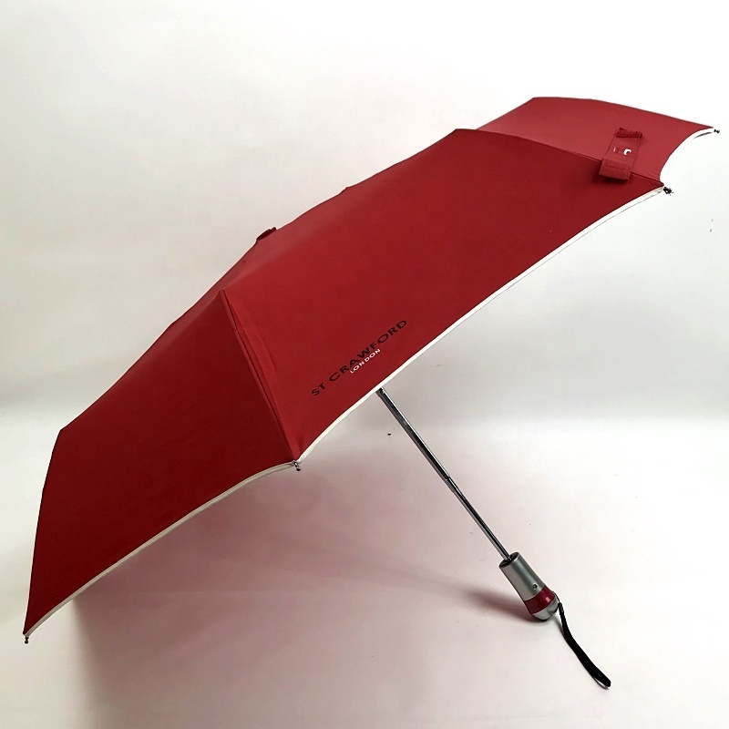 Unique Design St Crawford Compact Windproof Auto Open/Close LED LIGHT Umbrella with LED flashlight handle