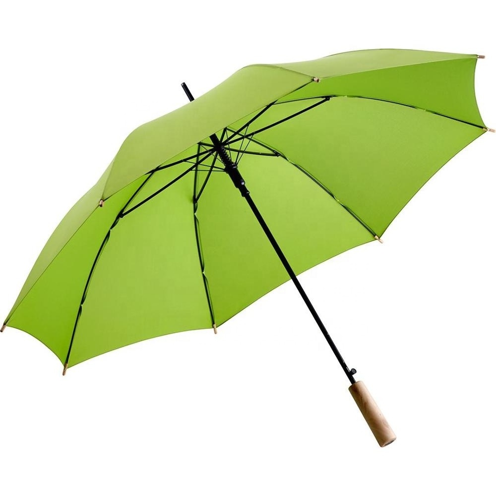 straight auto open bamboo Eco environment Friendly Recycled RPET Umbrella with renewable fabric