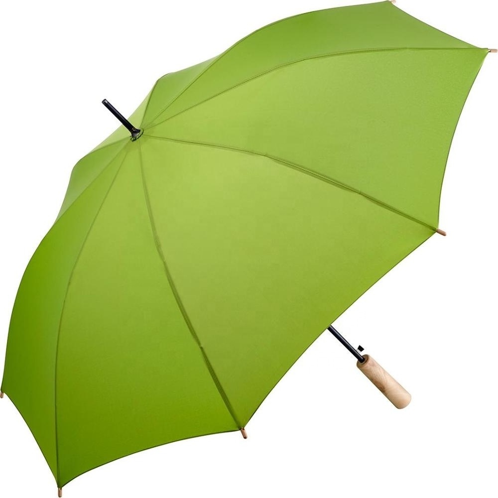 straight auto open bamboo Eco environment Friendly Recycled RPET Umbrella with renewable fabric