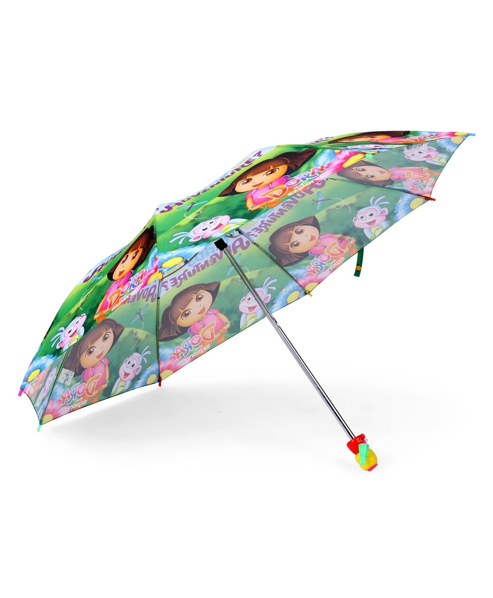 High Quality Wholesale Cheap Smallest Animal Eco Child Print Cartoon Cute Three Folding Rain Gear Kid Umbrella with Whistle