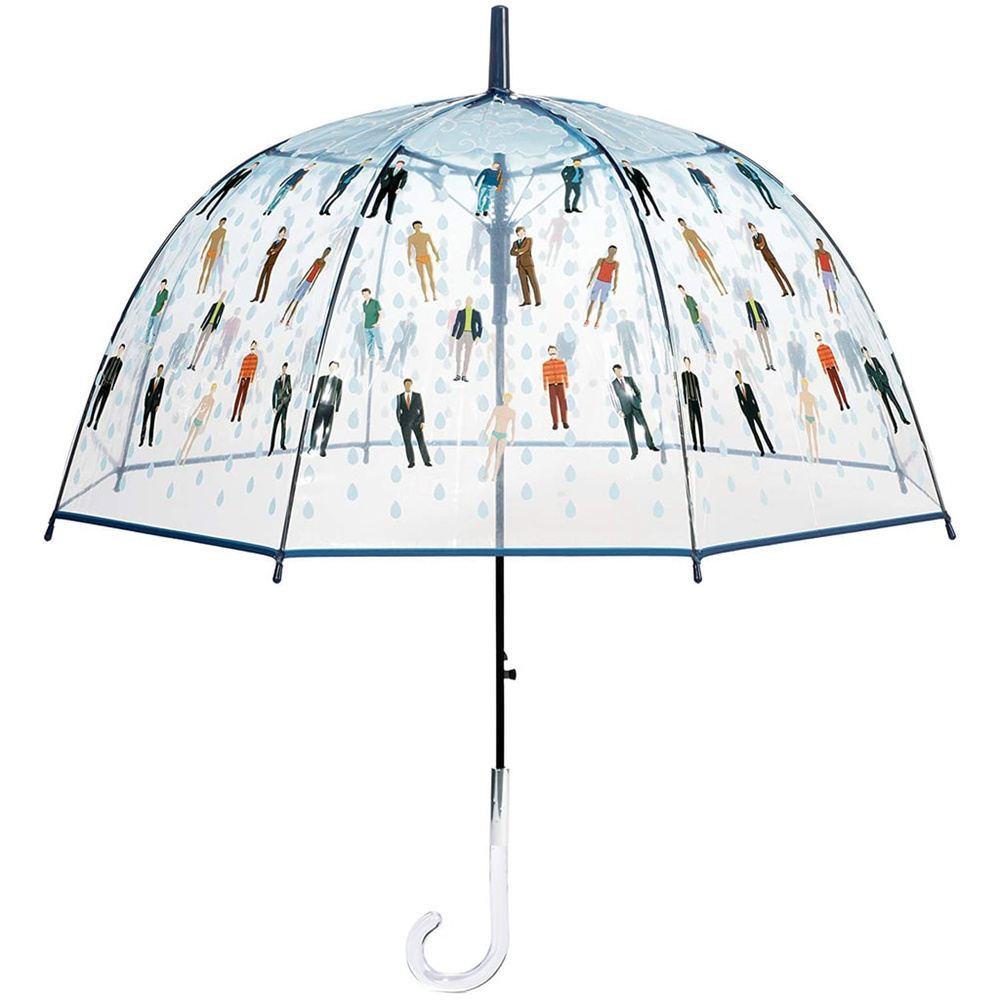 Custom print straight lady clear transparent dome-shaped POE umbrella for women