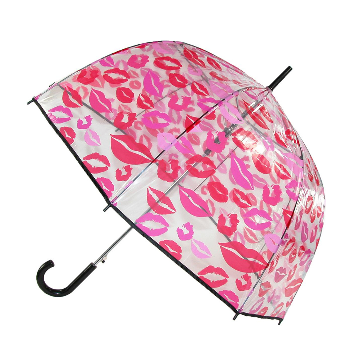 Custom print straight lady clear transparent dome-shaped POE umbrella for women