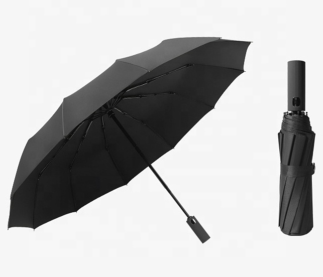 Wholesale Waterproof UV Protection Auto Opening Close Telescopic 3 Folding UPF 50 Umbrella with long handle