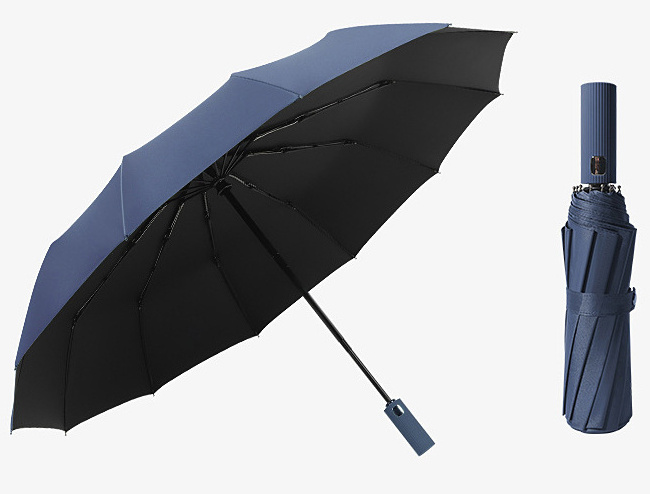 Wholesale Waterproof UV Protection Auto Opening Close Telescopic 3 Folding UPF 50 Umbrella with long handle