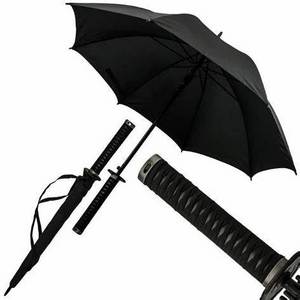 Creative fashional style Japanese black samurai sword shape handle umbrella