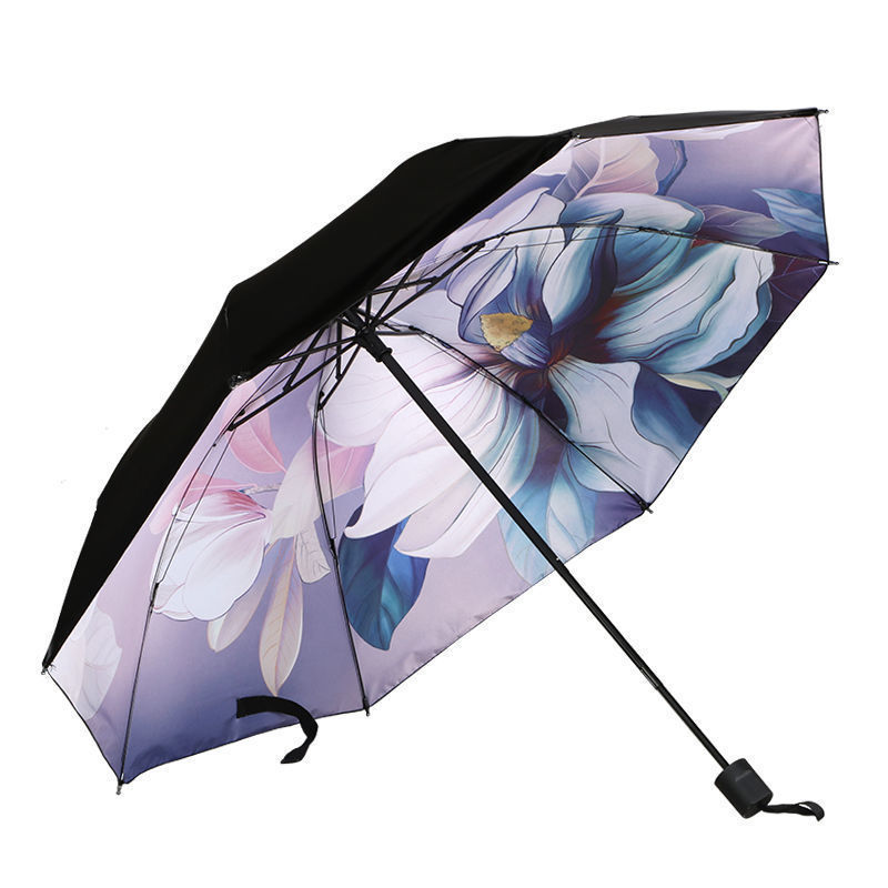 Blue Sky Three Fold Sunshade Fashion Elegant Gift Designed Novel High-quality Umbrella