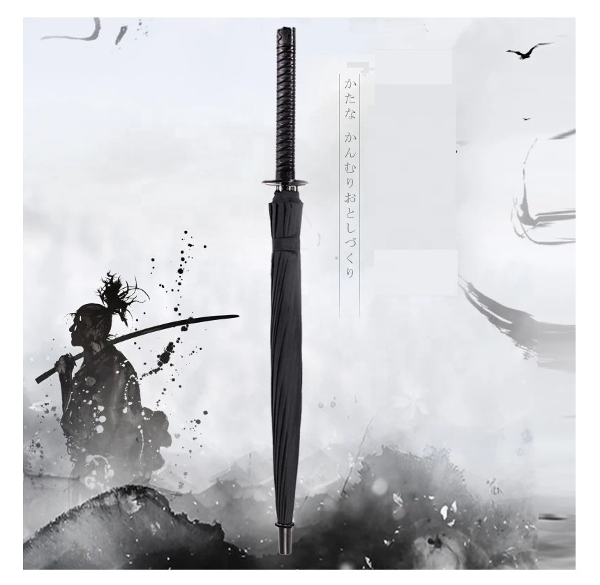 Straight Custom Samurai Sword Shaped Japanese Rain Umbrella