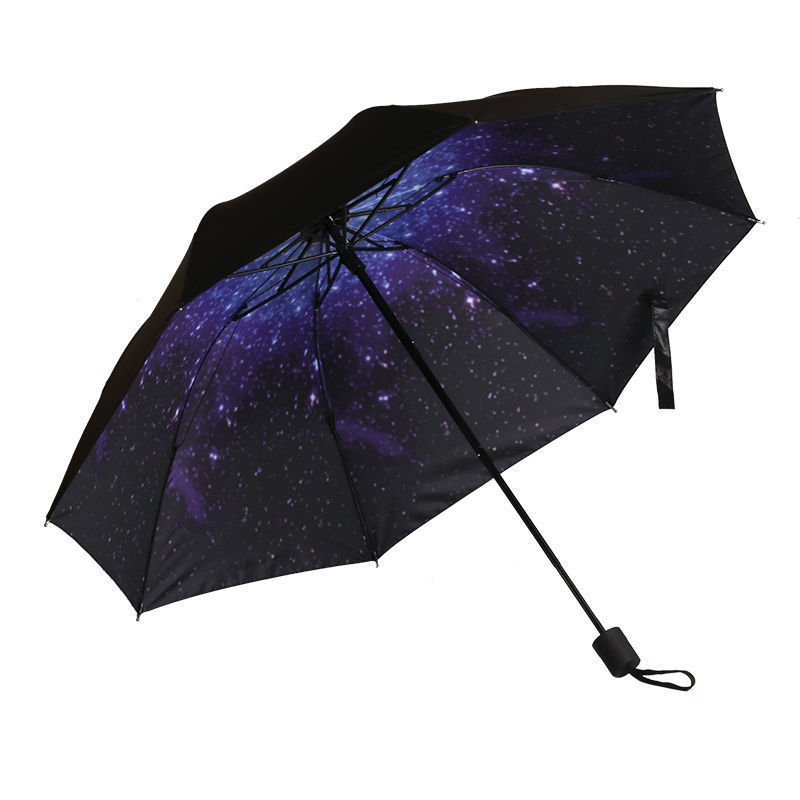 Blue Sky Three Fold Sunshade Fashion Elegant Gift Designed Novel High-quality Umbrella