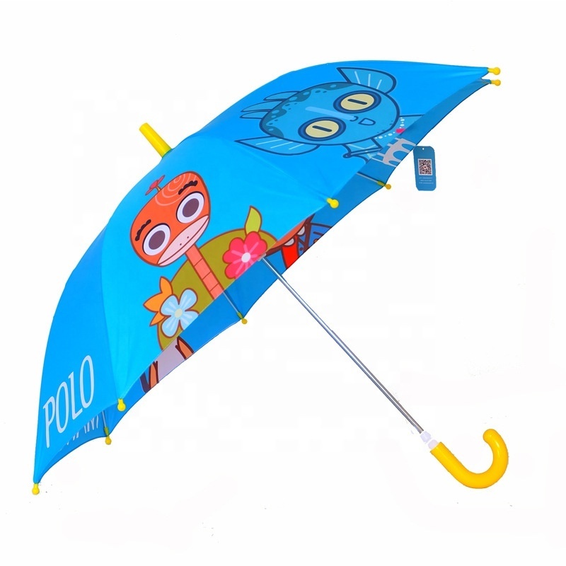 Cartoon fun children's straight umbrella, double safety fiberglass custom advertising umbrella