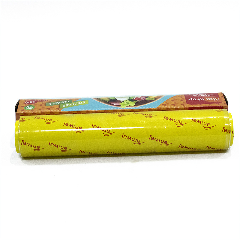 Wholesale Customized disposable food-contact PVC PE cling film wrap stretch Custom sizes cling film slider cutter