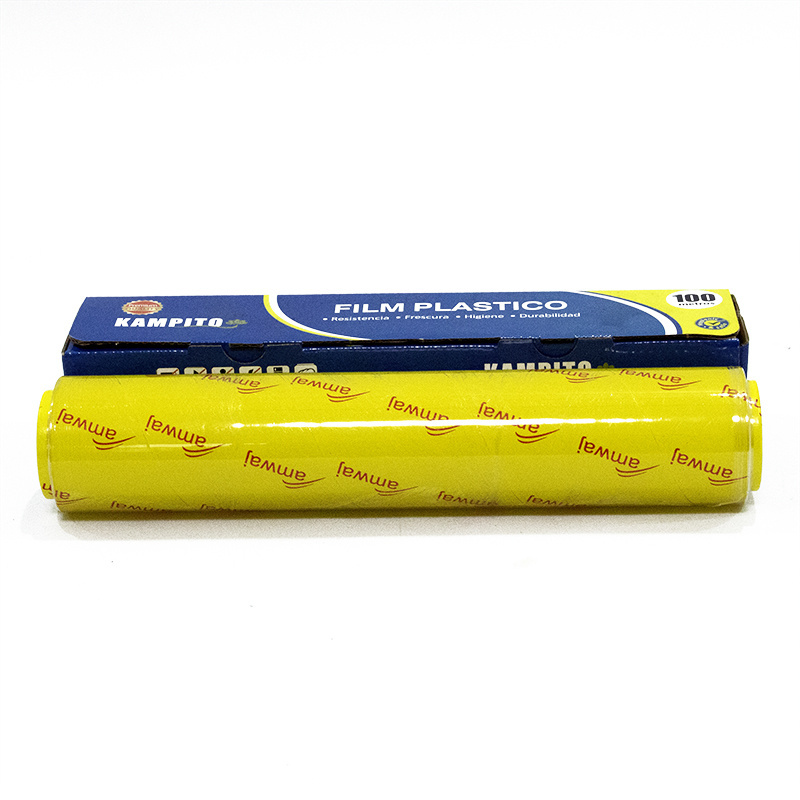 Wholesale Customized disposable food-contact PVC PE cling film wrap stretch Custom sizes cling film slider cutter